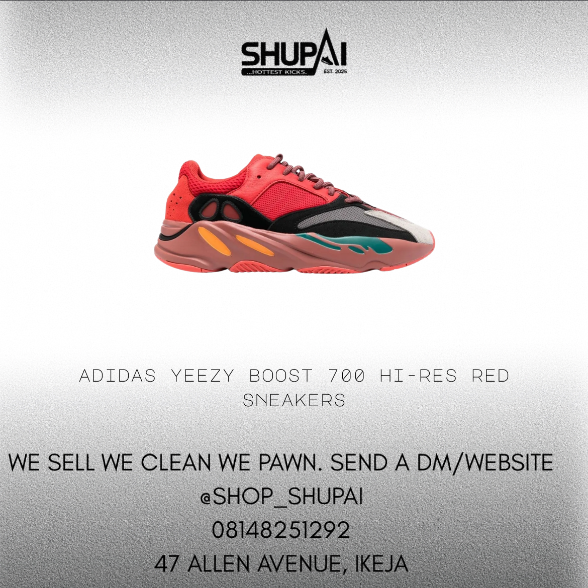 Adidas YEEZY Boost 700 Hi-Res Red sneakers