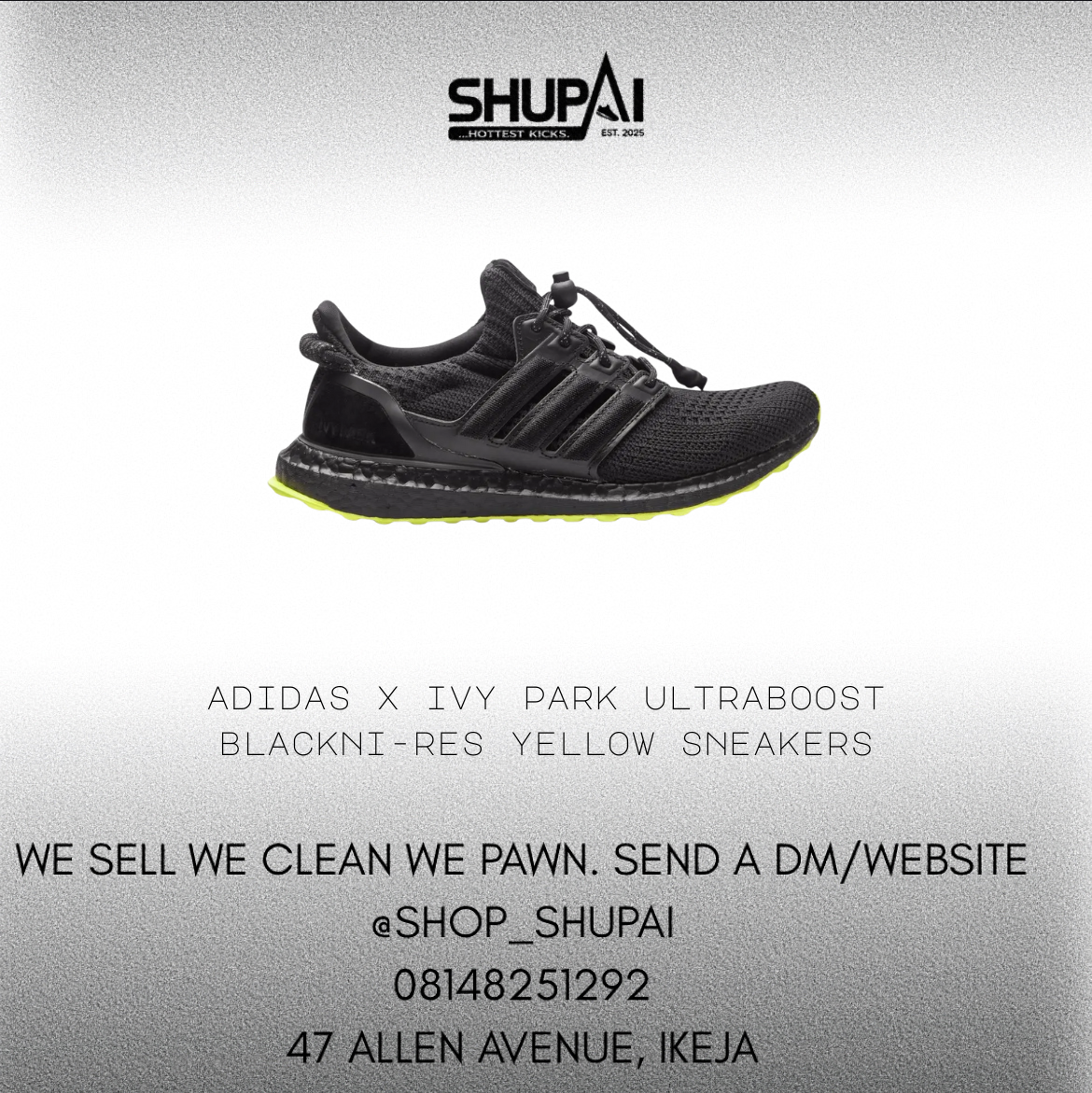 Adidas x Ivy Park Ultraboost Black Hi-Res Yellow sneakers