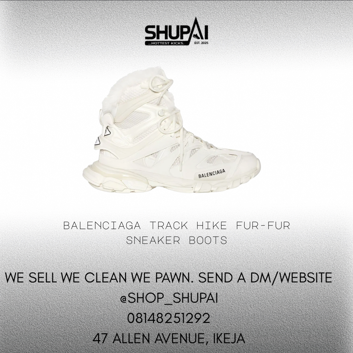 Balenciaga Track Hike fur-fur sneaker boots