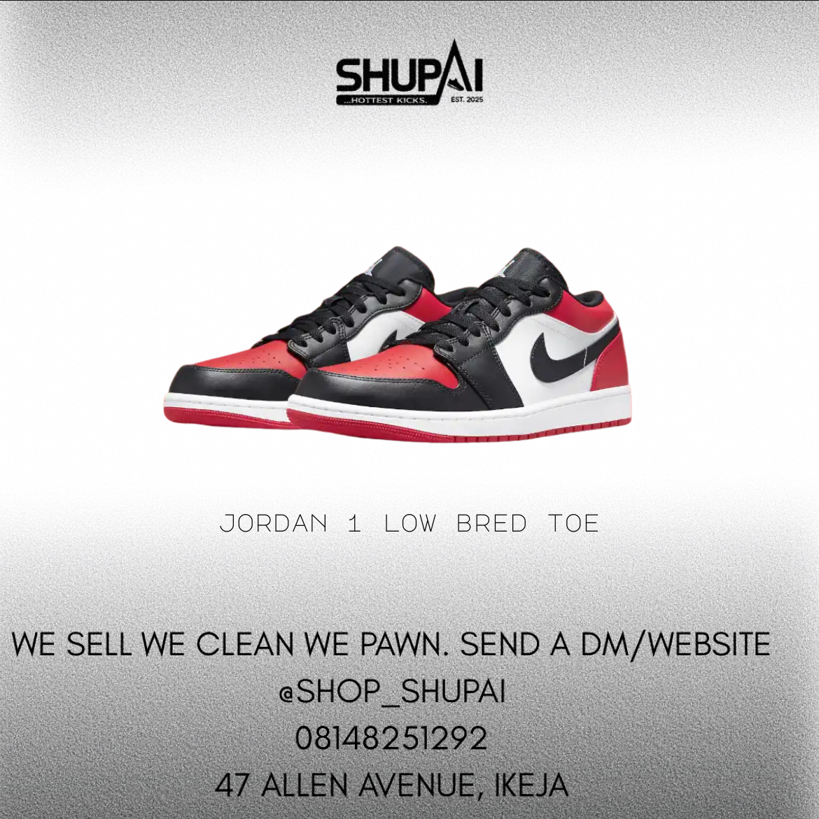 Jordan 1 Low Bred Toe
