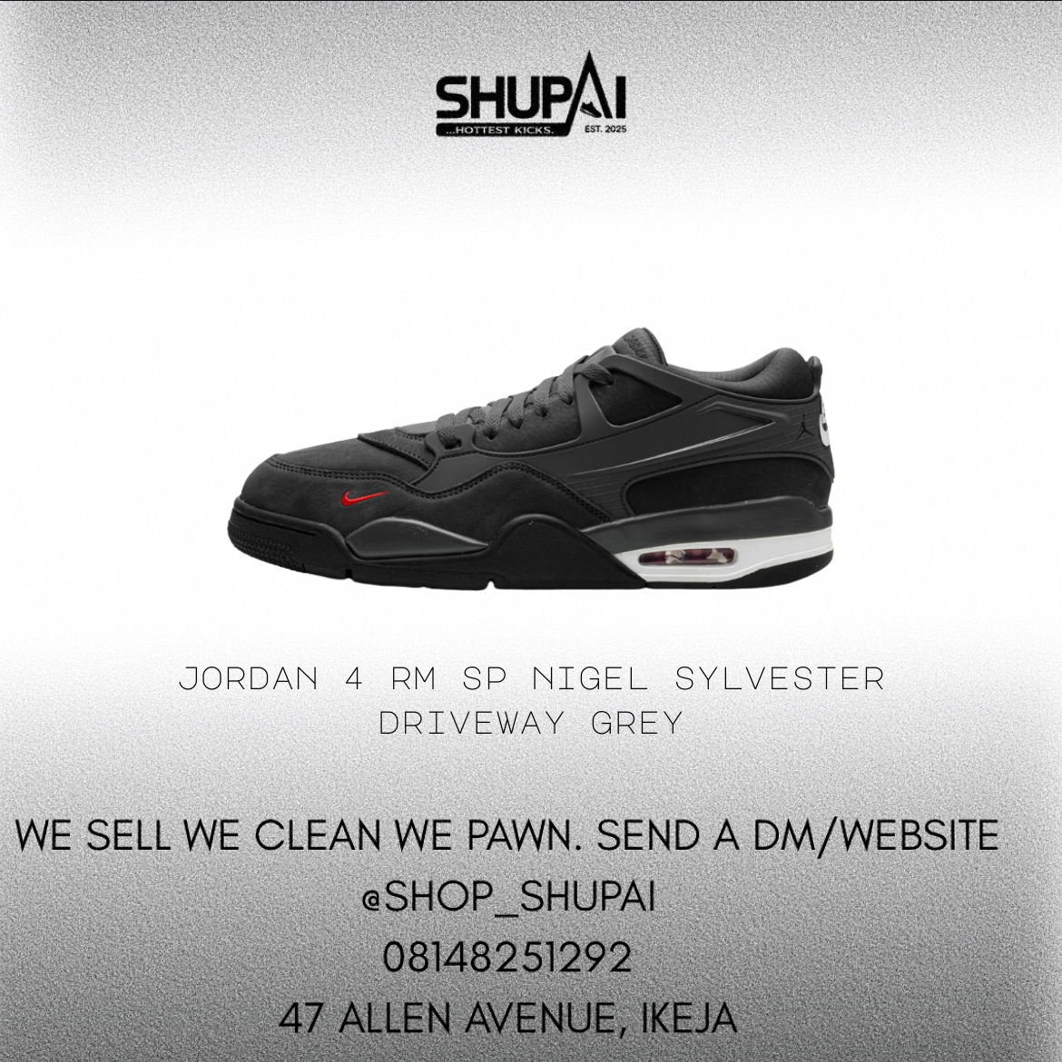 Jordan 4 RM SP Nigel Sylvester Driveway Grey