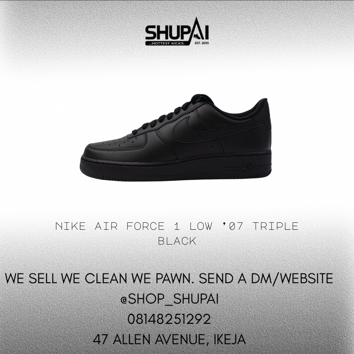 Nike Air Force 1 Low ’07 Triple Black