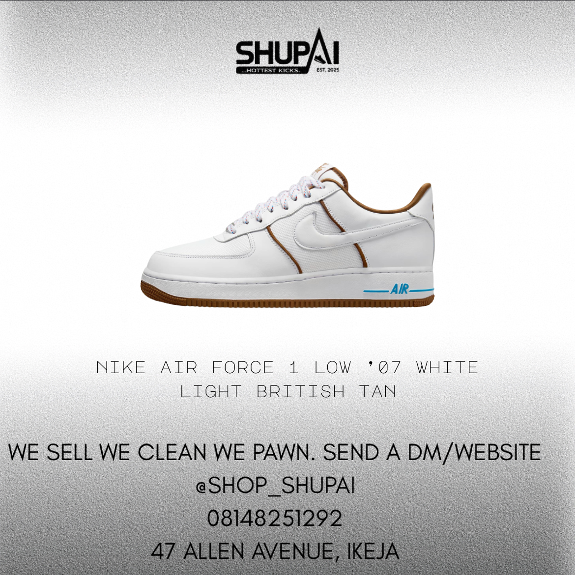 Nike Air Force 1 Low ’07 White Light British Tan