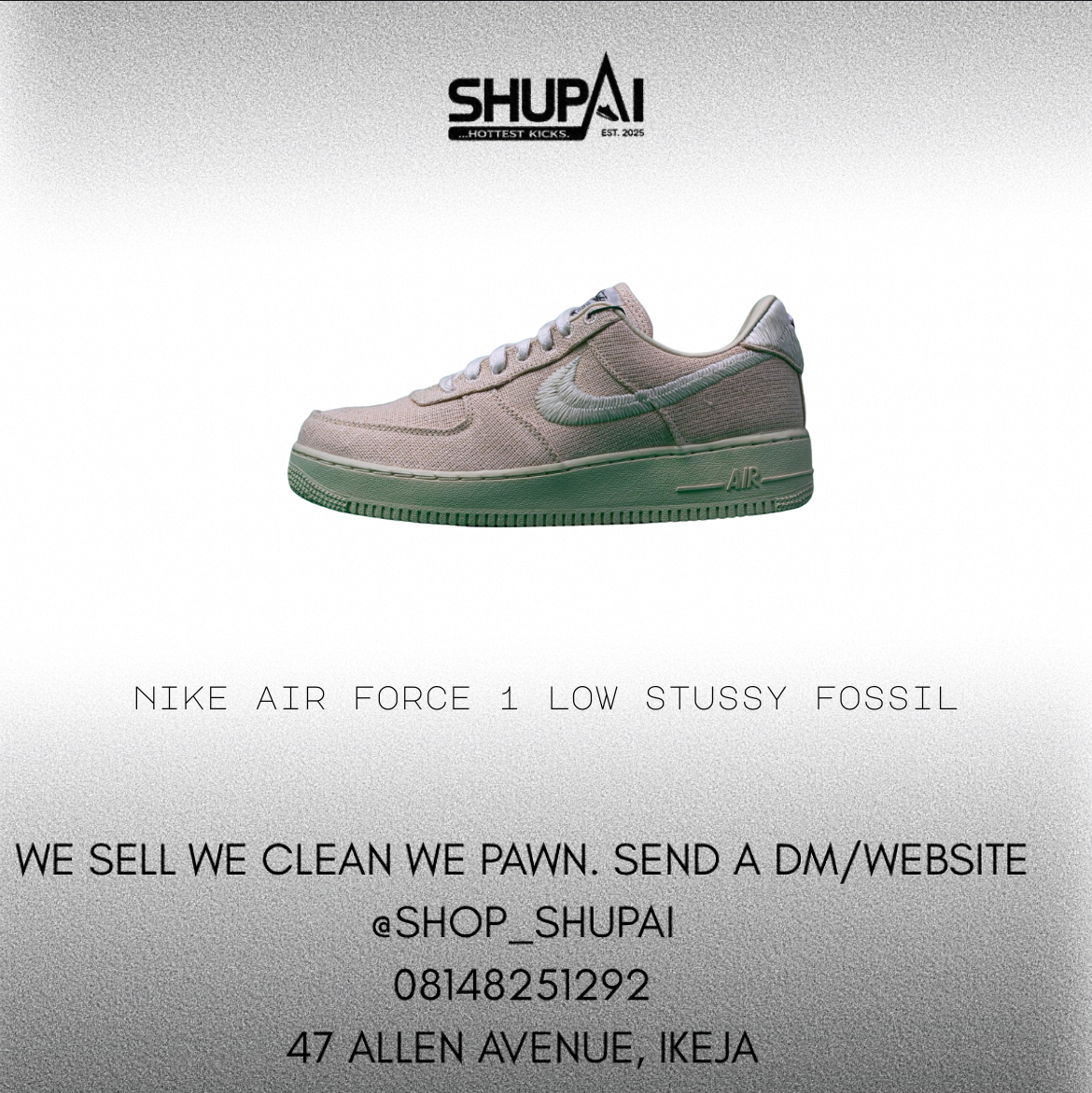 Nike Air Force 1 Low Stussy Fossil