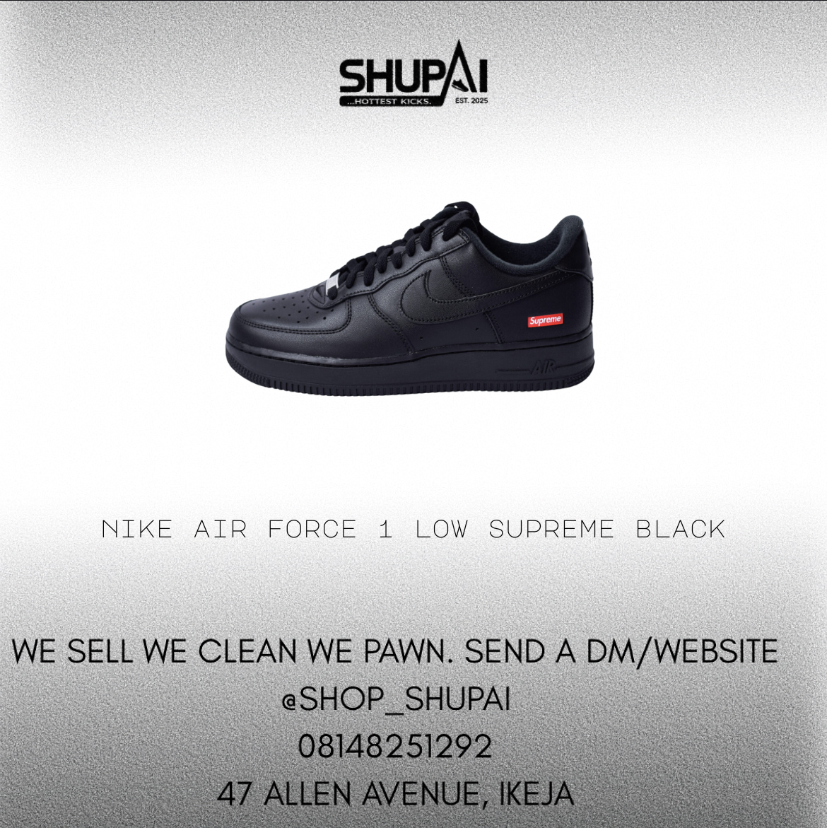 Nike Air Force 1 Low Supreme Black
