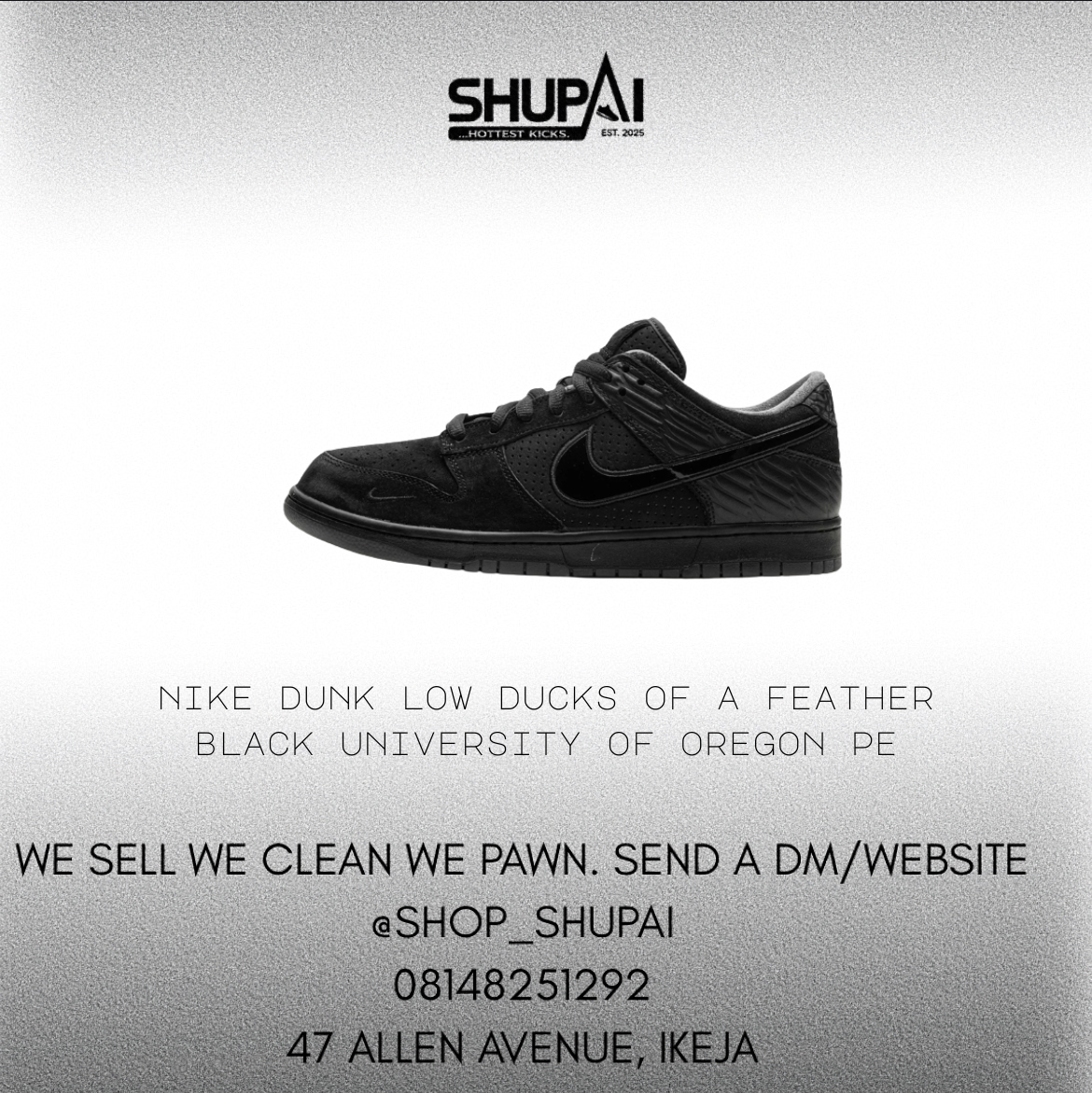 Nike Dunk Low Ducks of a Feather Black University of Oregon PE