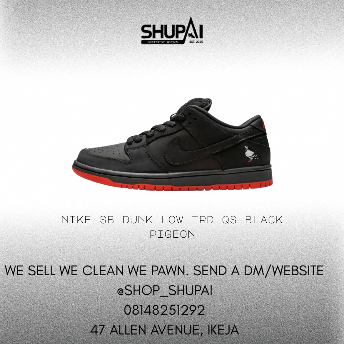 Nike SB Dunk Low TRD QS Black Pigeon