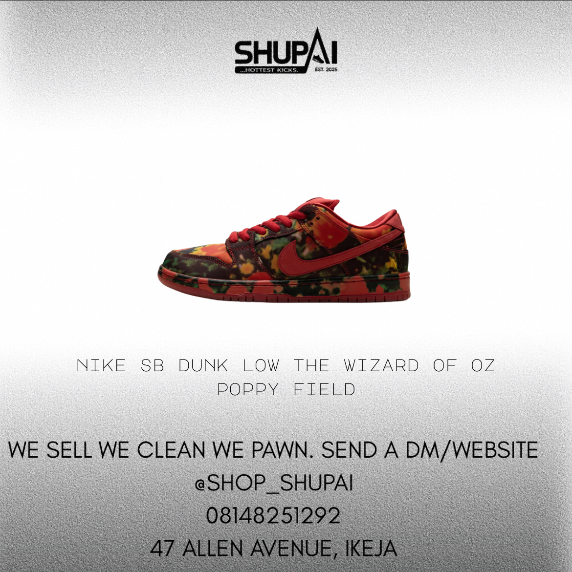 Nike SB Dunk Low The Wizard of Oz Poppy Field